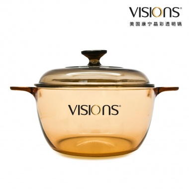 VISIONS 美国康宁晶彩透明锅 2.5公升超耐热透明玻璃汤锅 VS-2.5（2.5L 经典汤锅）