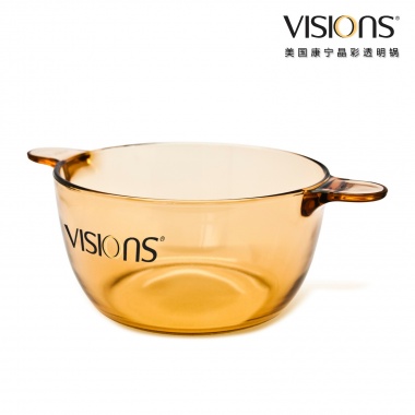VISIONS 美国康宁晶彩透明锅 2.5升经典汤锅带20cm蒸格组合 VS-2.5+Glass Steamer