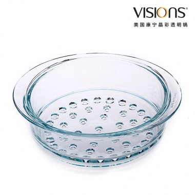 VISIONS 美国康宁晶彩透明锅 3.5升经典汤锅带20cm蒸格组合 VS-3.5+Glass Steamer