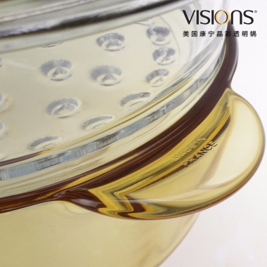 VISIONS 美国康宁晶彩透明锅 3.5升经典汤锅带20cm蒸格组合 VS-3.5+Glass Steamer