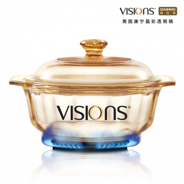 VISIONS 美国康宁晶彩透明锅 VS-08-DI（0.8L晶钻煮锅）